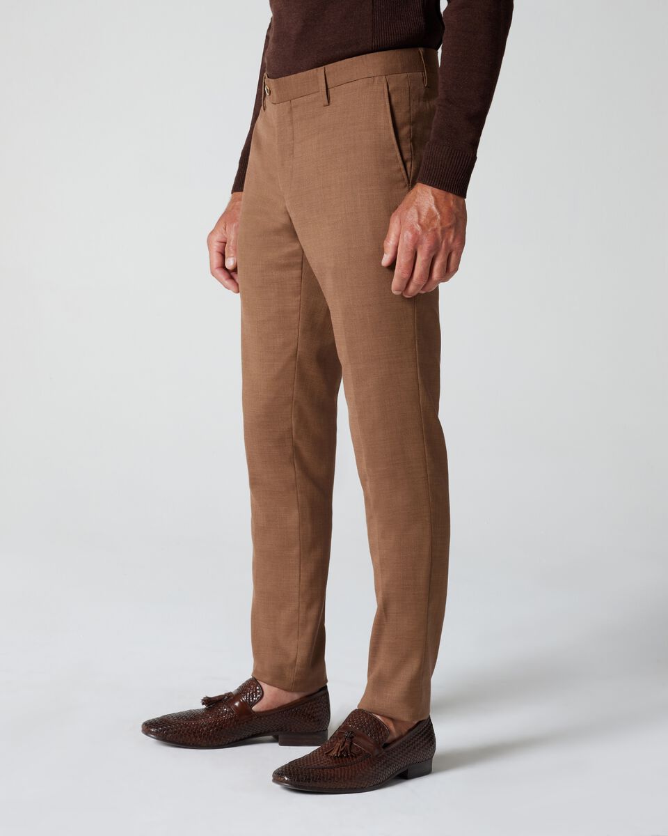 Toffee Ultra Slim Stretch Two Tone Tailored Pant